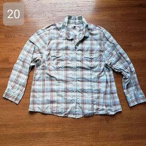 Tommy Hilfiger | Snap Button Down Plaid Shirt | 20